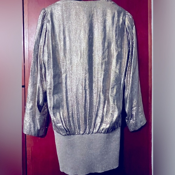 Norma Walters Neiman Marcus Exclusive Silk Dress Long Blouse Gold Sz 8 Hong Kong - Picture 9 of 12
